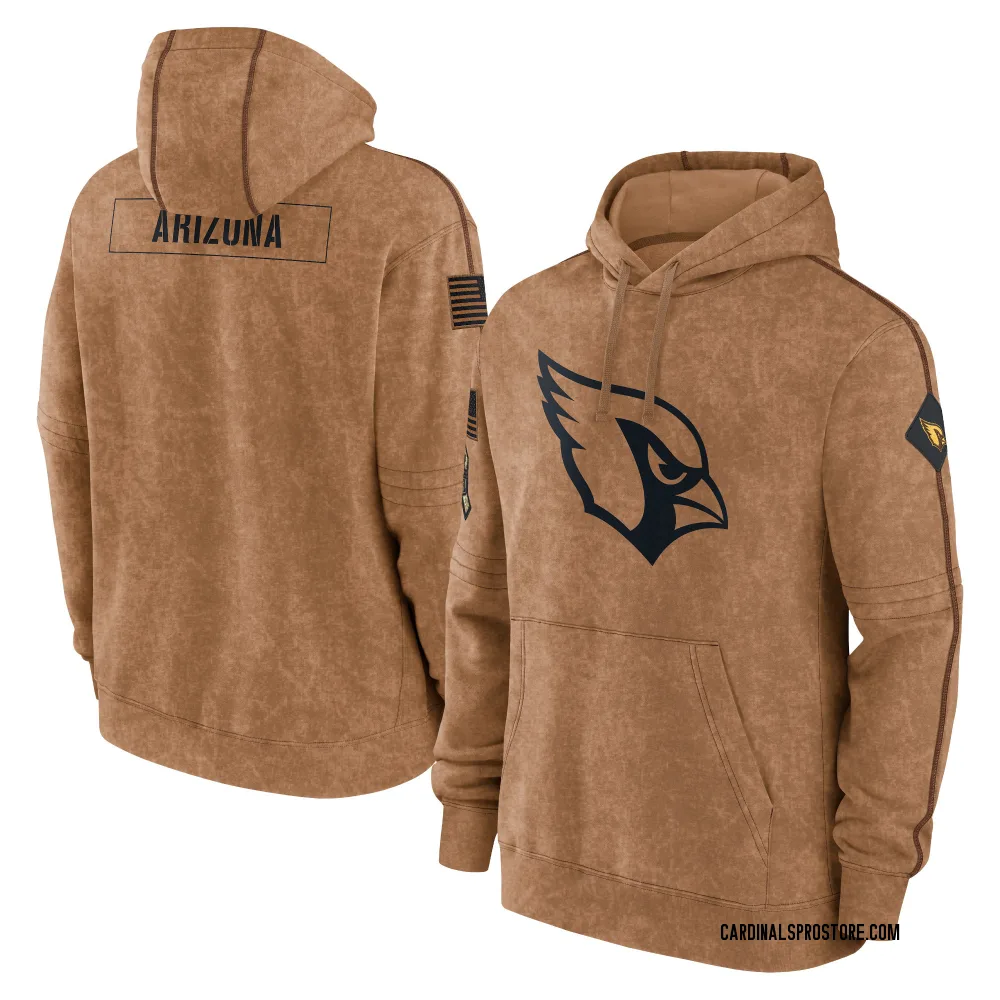 Adult Arizona Cardinals Brown 2023 Salute to Service Club Pullover Hoodie